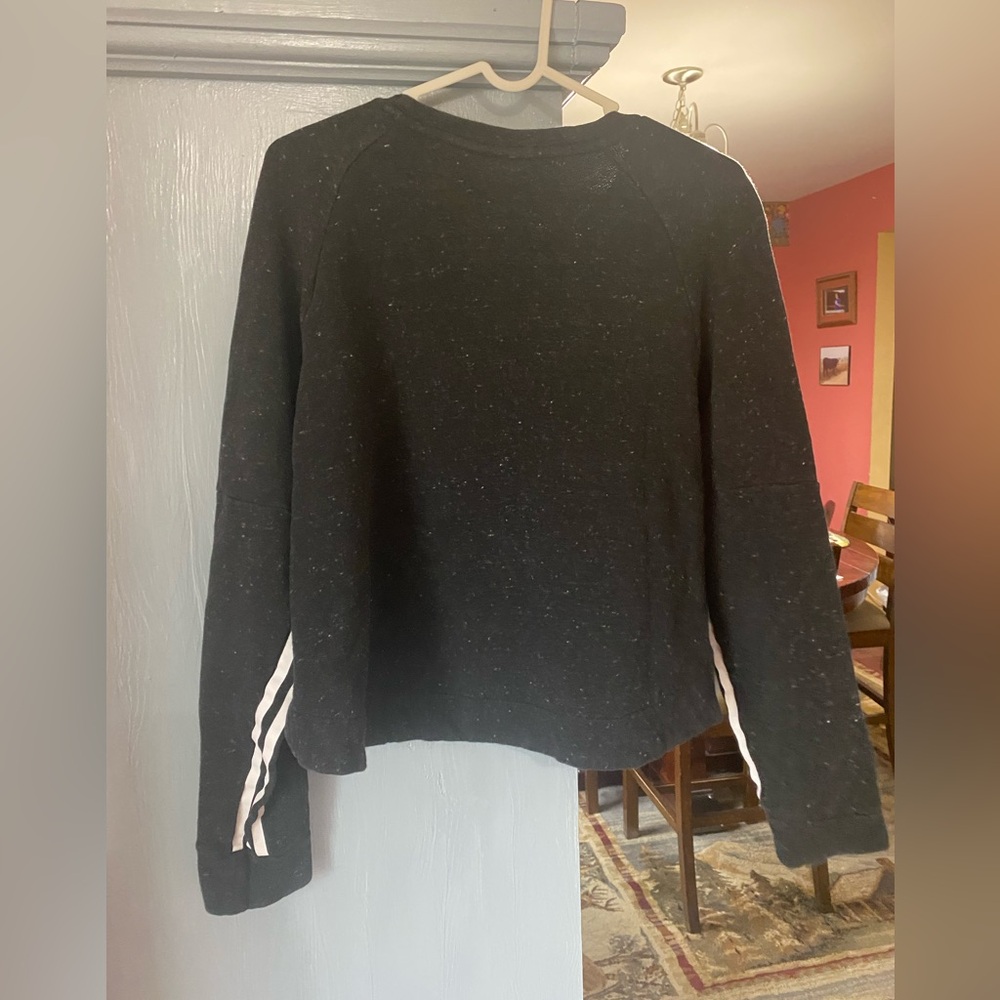 Adidas Black Sweatshirt with White Stripes size L NWT - Picture 2 of 8